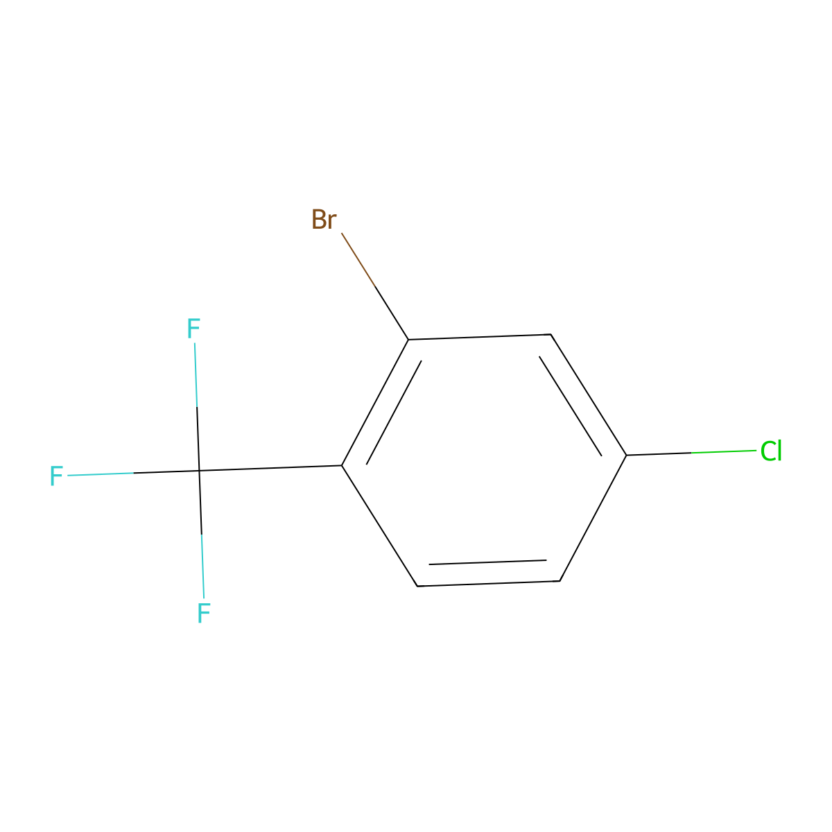 2-Bromo-4-chloro-1-(trifluoromethyl)benzene molecular structure, CAS 1099597-32-6