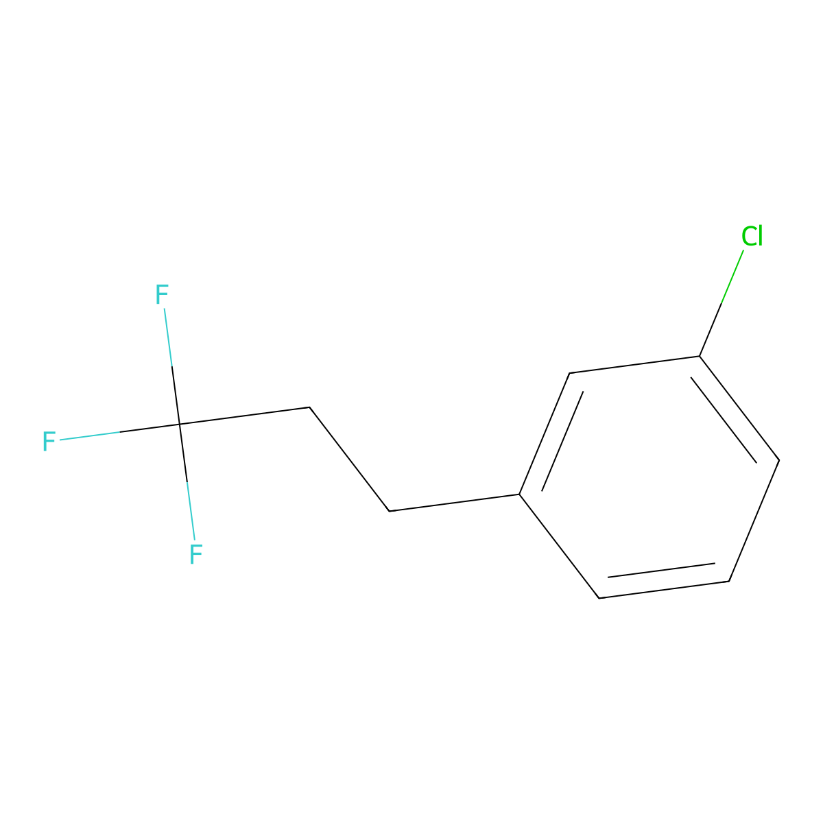 1-Chloro-3-(3,3,3-trifluoropropyl)benzene molecular structure, CAS 1099597-34-8