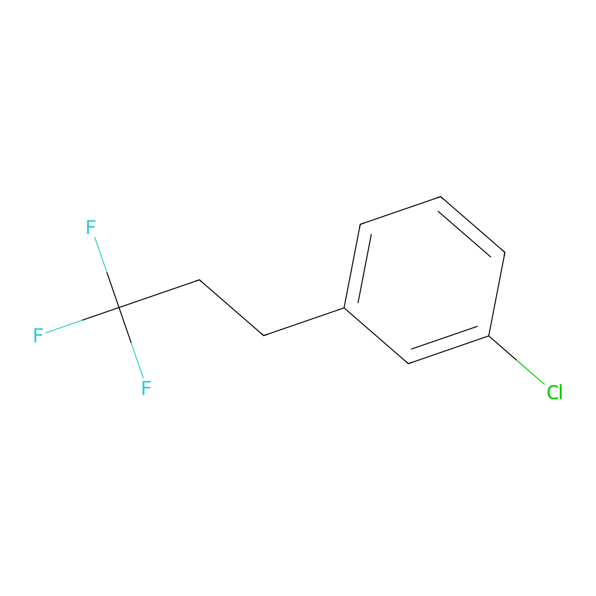1-Chloro-3-(3,3,3-trifluoropropyl)benzene molecular structure, CAS 1099597-34-8