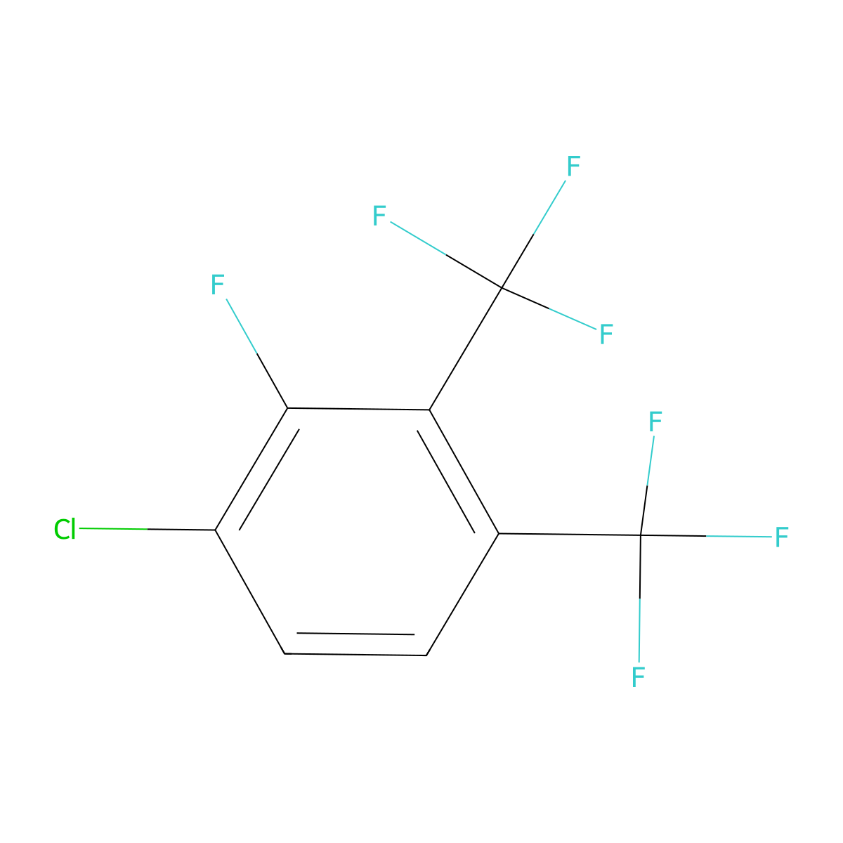 1-Chloro-2-fluoro-3,4-bis-(trifluoromethyl)benzene molecular structure, CAS 1099597-43-9