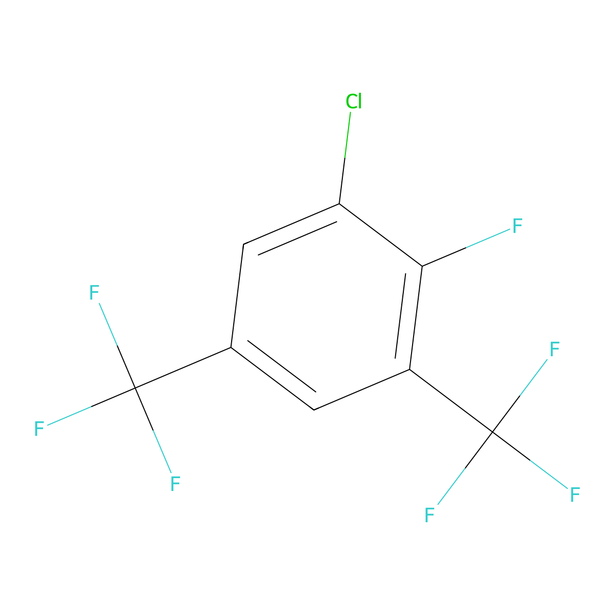 1-Chloro-2-fluoro-3,5-bis-(trifluoromethyl)benzene molecular structure, CAS 1099597-46-2