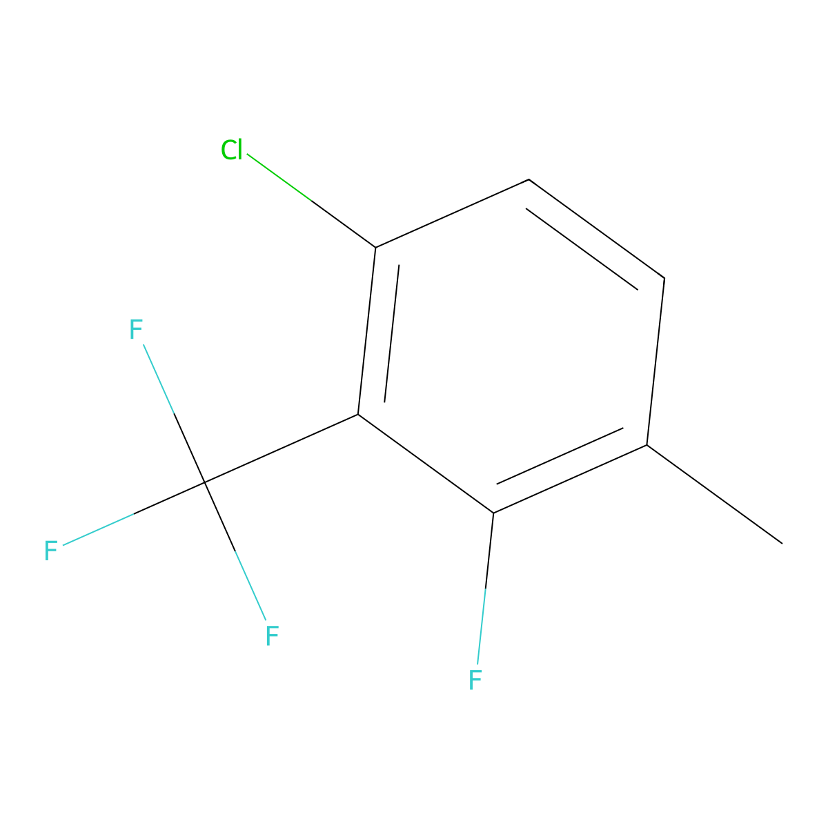 6-Chloro-2-fluoro-3-methylbenzotrifluoride molecular structure, CAS 1099597-48-4