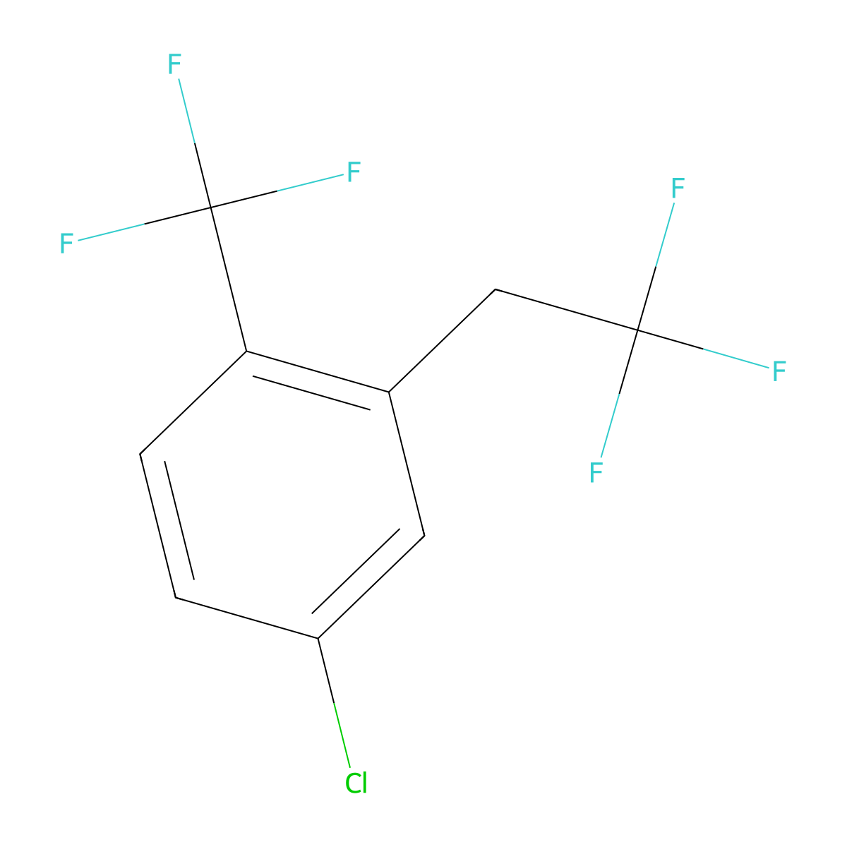 4-Chloro-2-(2,2,2-trifluoroethyl)-1-(trifluoromethyl)benzene molecular structure, CAS 1099597-50-8