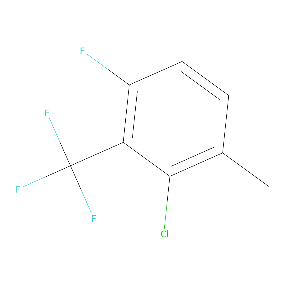2-Chloro-6-fluoro-3-methylbenzotrifluoride molecular structure, CAS 1099597-61-1