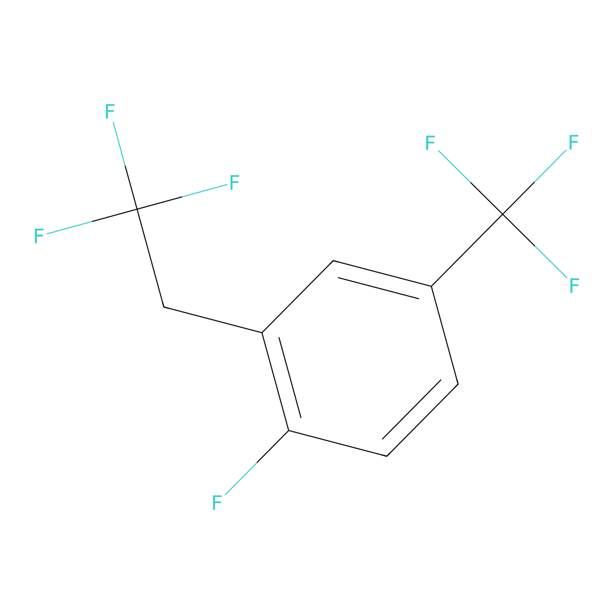 1-Fluoro-2-(2,2,2-trifluoroethyl)-4-(trifluoromethyl)benzene molecular structure, CAS 1099597-68-8