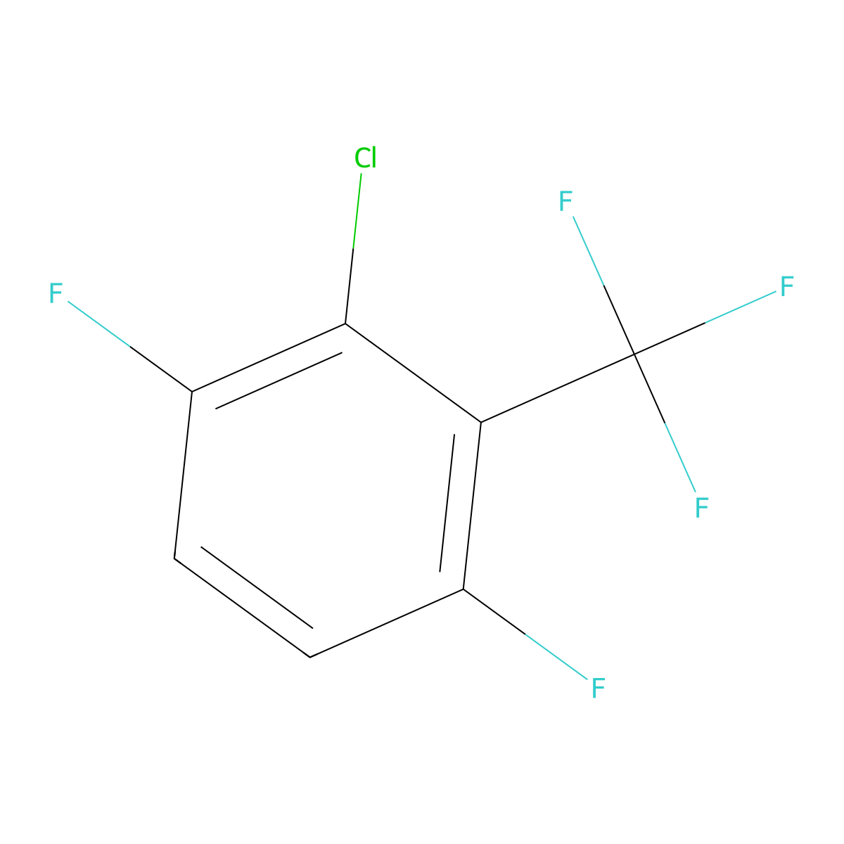 2-Chloro-3,6-difluorobenzotrifluoride molecular structure, CAS 1099597-70-2
