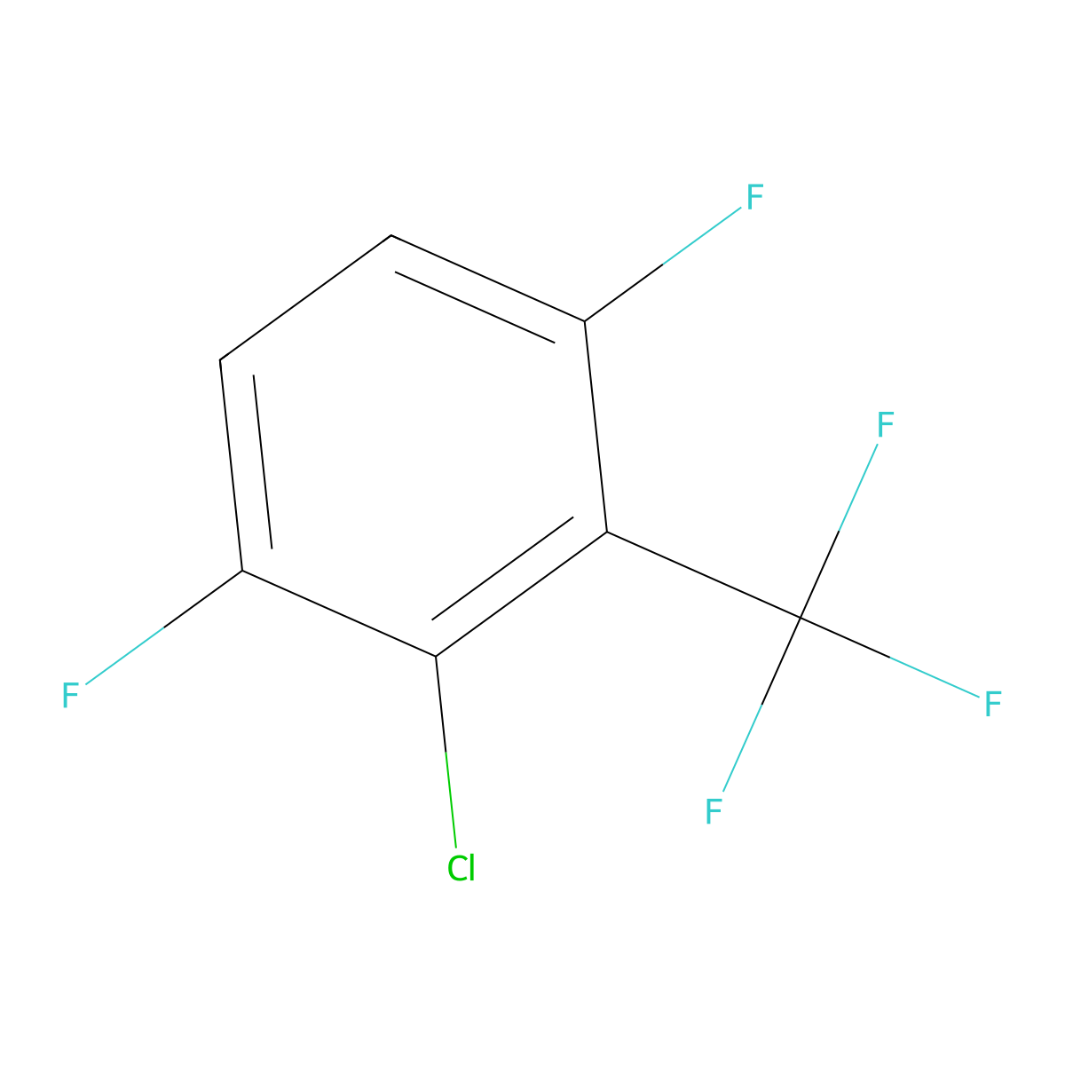 2-Chloro-3,6-difluorobenzotrifluoride molecular structure, CAS 1099597-70-2