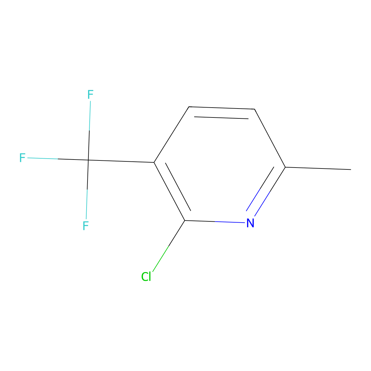 2-Chloro-6-methyl-3-(trifluoromethyl)pyridine molecular structure, CAS 1099597-74-6