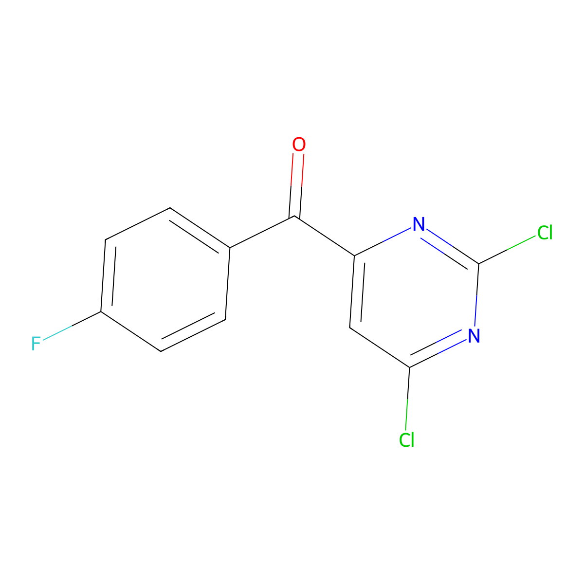 (2,6-Dichloropyrimidin-4-yl)-(4-fluorophenyl)methanone molecular structure, CAS 1099597-81-5