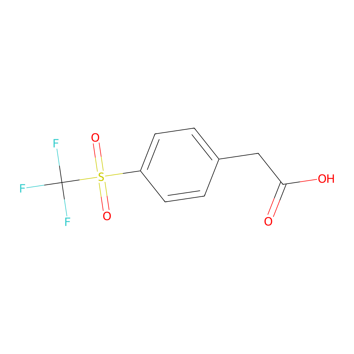 4-(Trifluoromethylsulfony)phenylacetic acid molecular structure, CAS 1099597-82-6