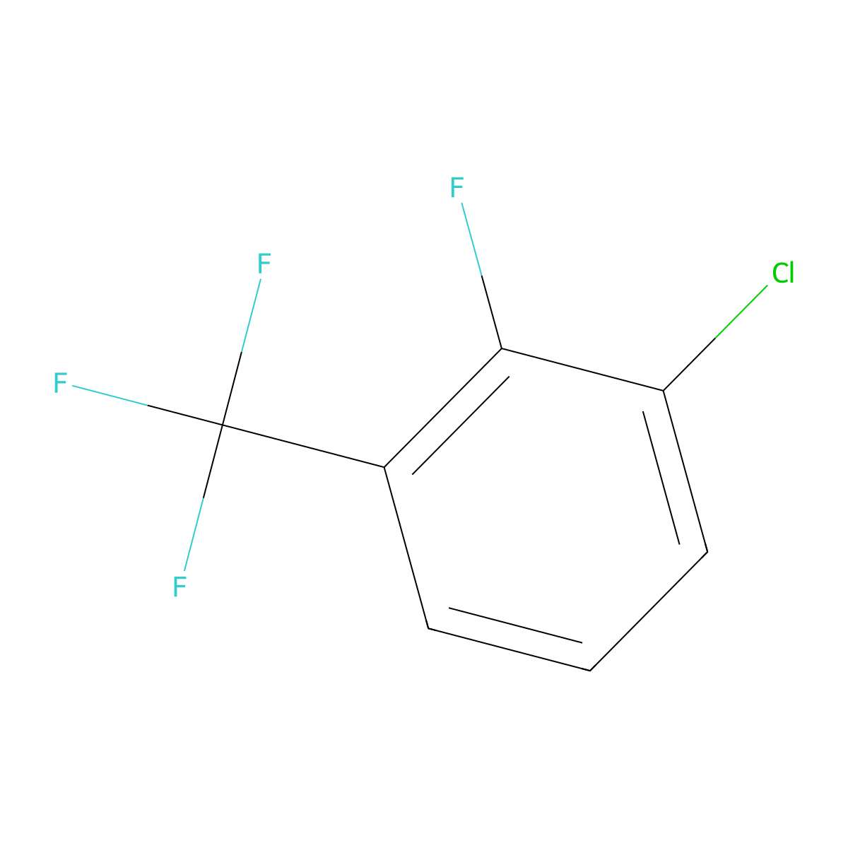 3-Chloro-2-fluorobenzotrifluoride molecular structure, CAS 1099597-93-9