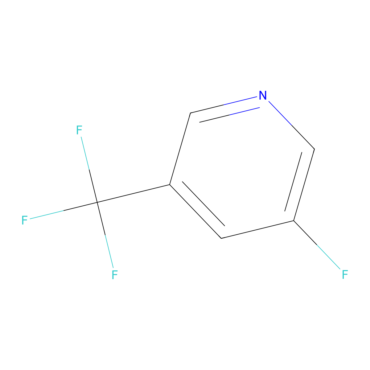 3-Fluoro-5-(trifluoromethyl)pyridine molecular structure, CAS 1099597-96-2