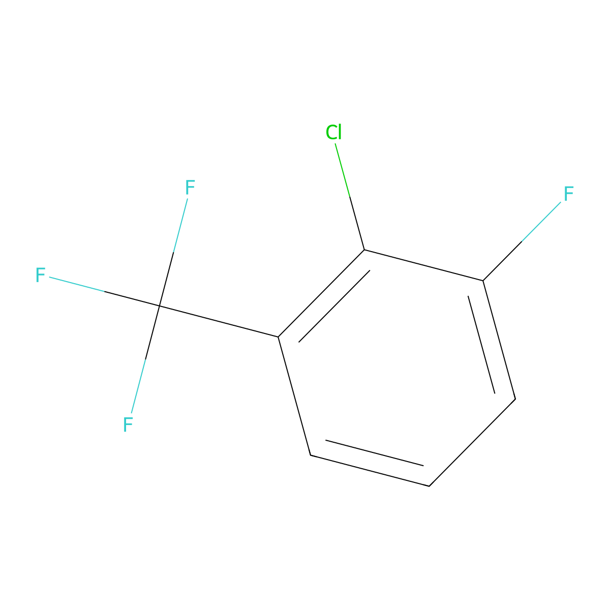 2-Chloro-3-fluorobenzotrifluoride molecular structure, CAS 1099597-97-3