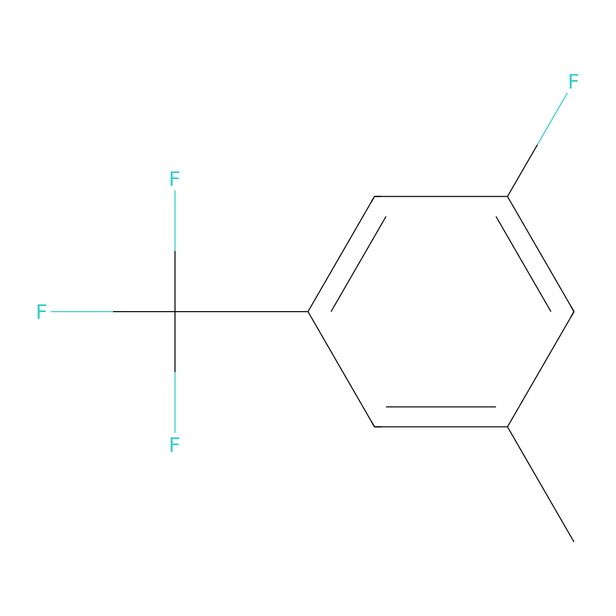1-Fluoro-3-methyl-5-(trifluoromethyl)benzene molecular structure, CAS 1099598-02-3