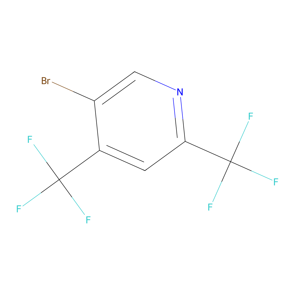 5-Bromo-2,4-Bis(trifluoromethyl)pyridine molecular structure, CAS 1099598-05-6