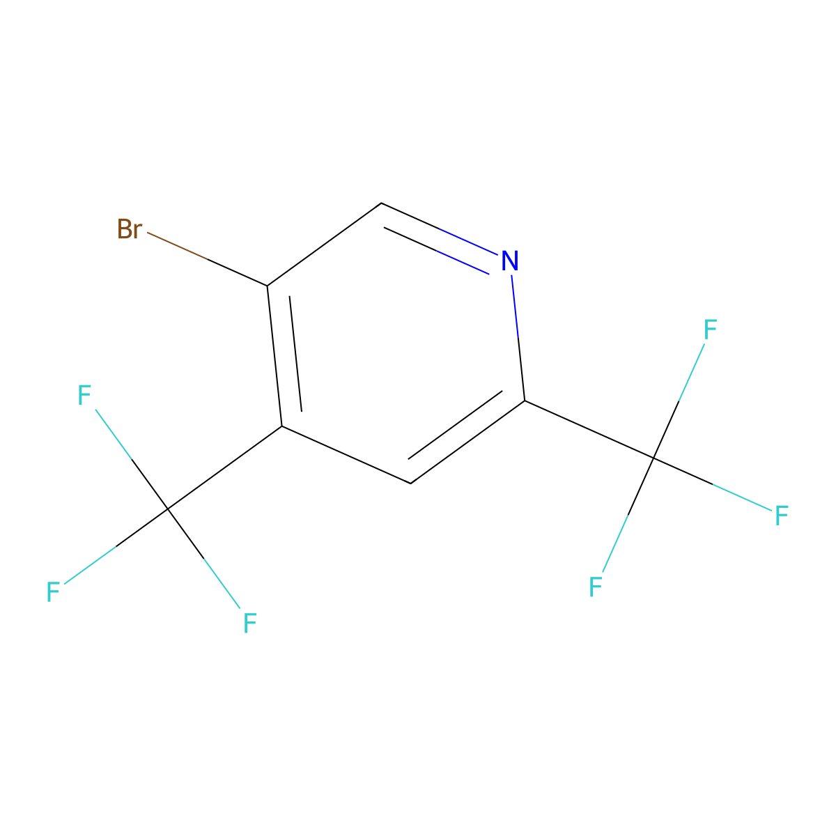 5-Bromo-2,4-Bis(trifluoromethyl)pyridine molecular structure, CAS 1099598-05-6
