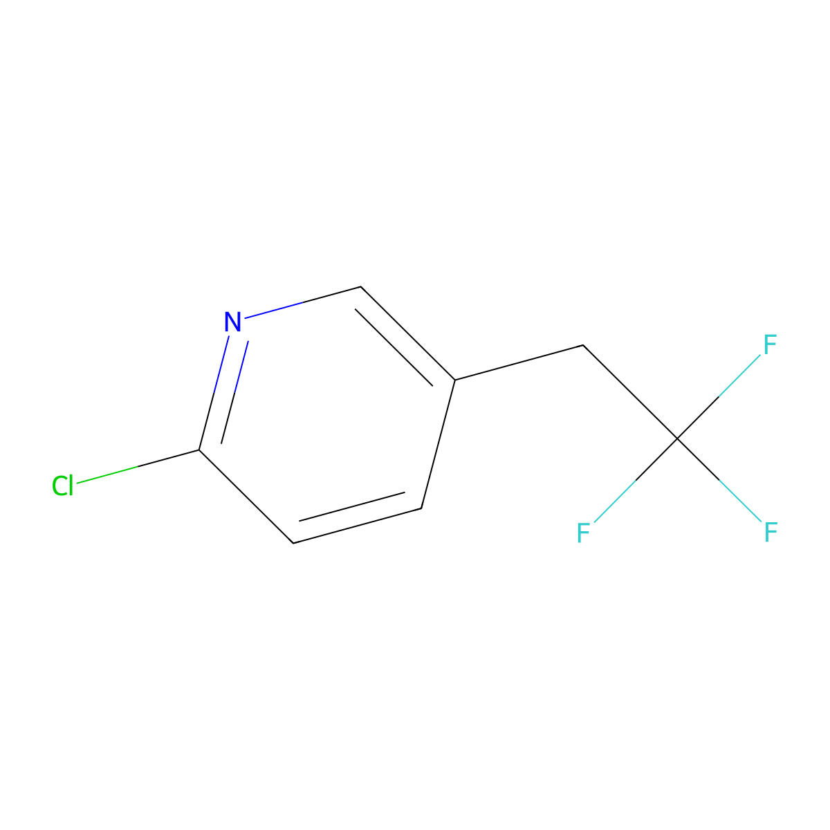 2-Chloro-5-(2,2,2-trifluoroethyl)pyridine molecular structure, CAS 1099598-08-9