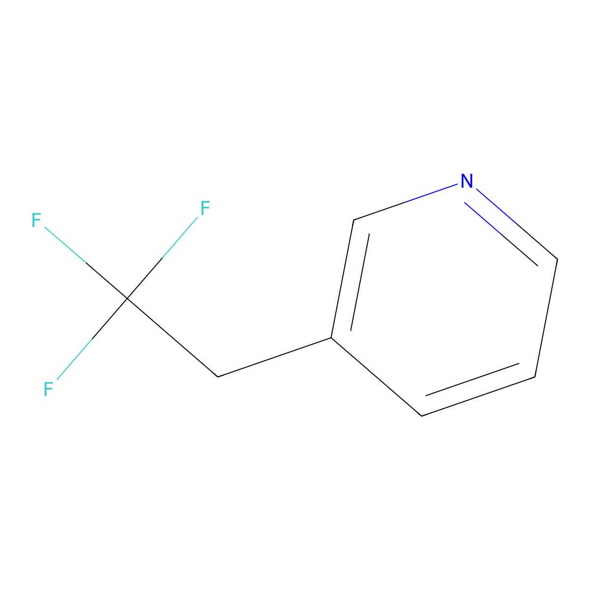 3-(2,2,2-Trifluoroethyl)pyridine molecular structure, CAS 1099598-09-0