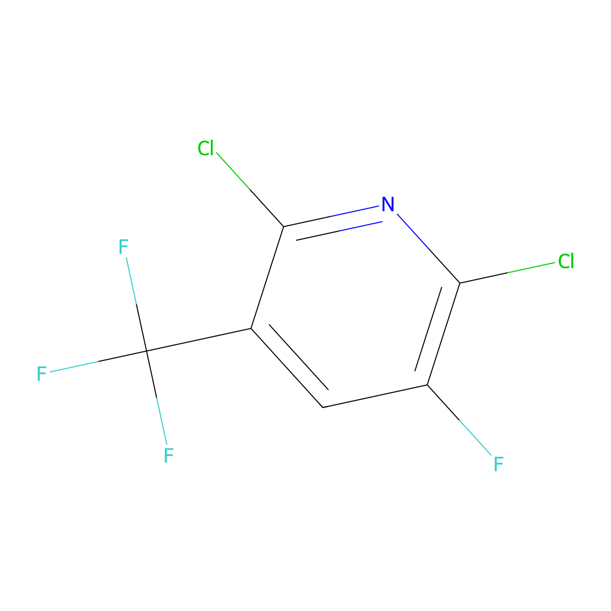 2,6-Dichloro-3-fluoro-5-(trifluoromethyl)pyridine molecular structure, CAS 1099598-11-4