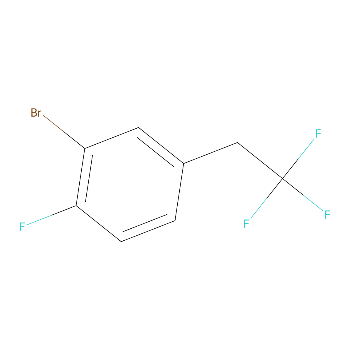 2-Bromo-1-fluoro-4-(2,2,2-trifluoroethyl)benzene molecular structure, CAS 1099598-18-1