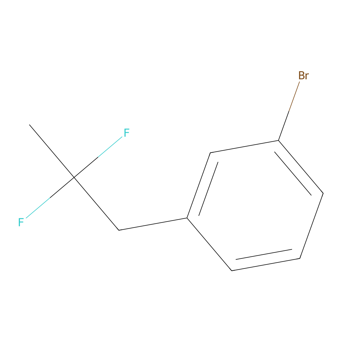 1-Bromo-3-(2,2-difluoropropyl)benzene molecular structure, CAS 1099598-19-2