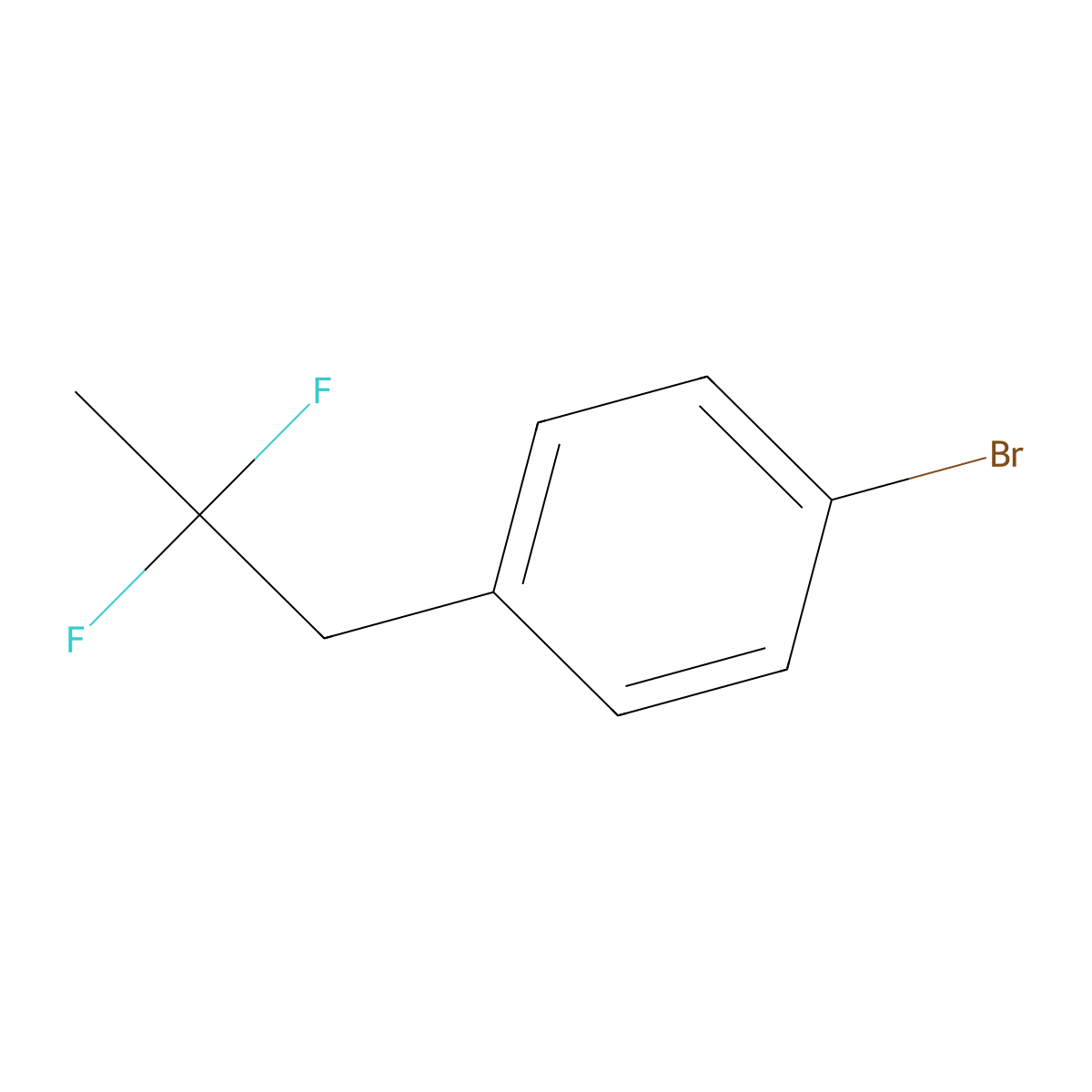1-Bromo-4-(2,2-difluoropropyl)benzene molecular structure, CAS 1099598-20-5