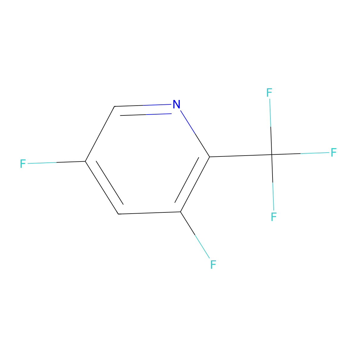 3,5-Difluoro-2-(trifluoromethyl)pyridine molecular structure, CAS 1099598-21-6
