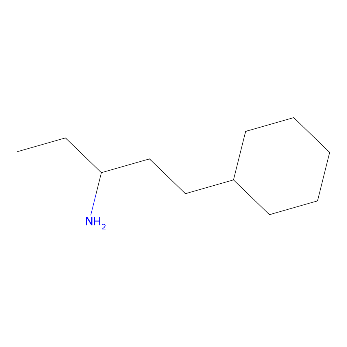1-Cyclohexylpentan-3-amine molecular structure, CAS 1099598-74-9