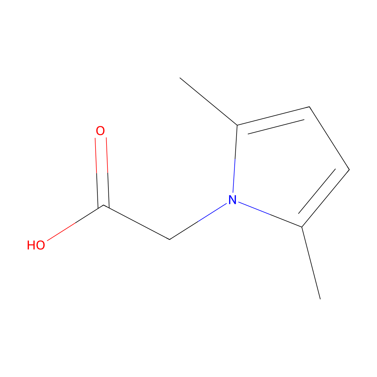 2-(2,5-dimethyl-1H-pyrrol-1-yl)acetic acid molecular structure, CAS 109960-17-0