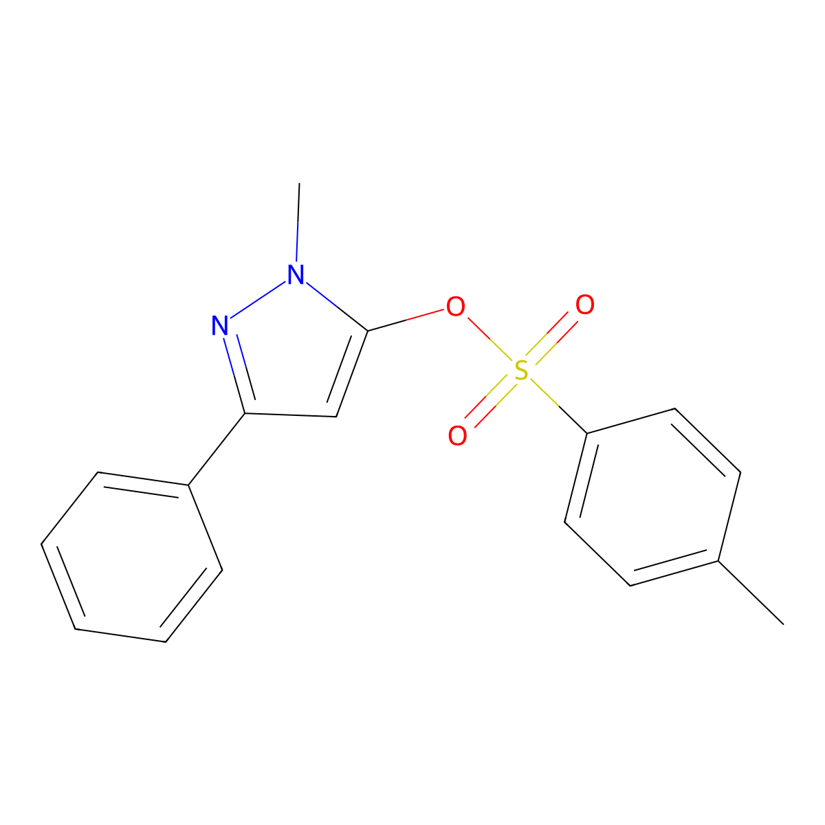 1-methyl-3-phenyl-1H-pyrazol-5-yl 4-methylbenzene-1-sulfonate molecular structure, CAS 1099604-32-6