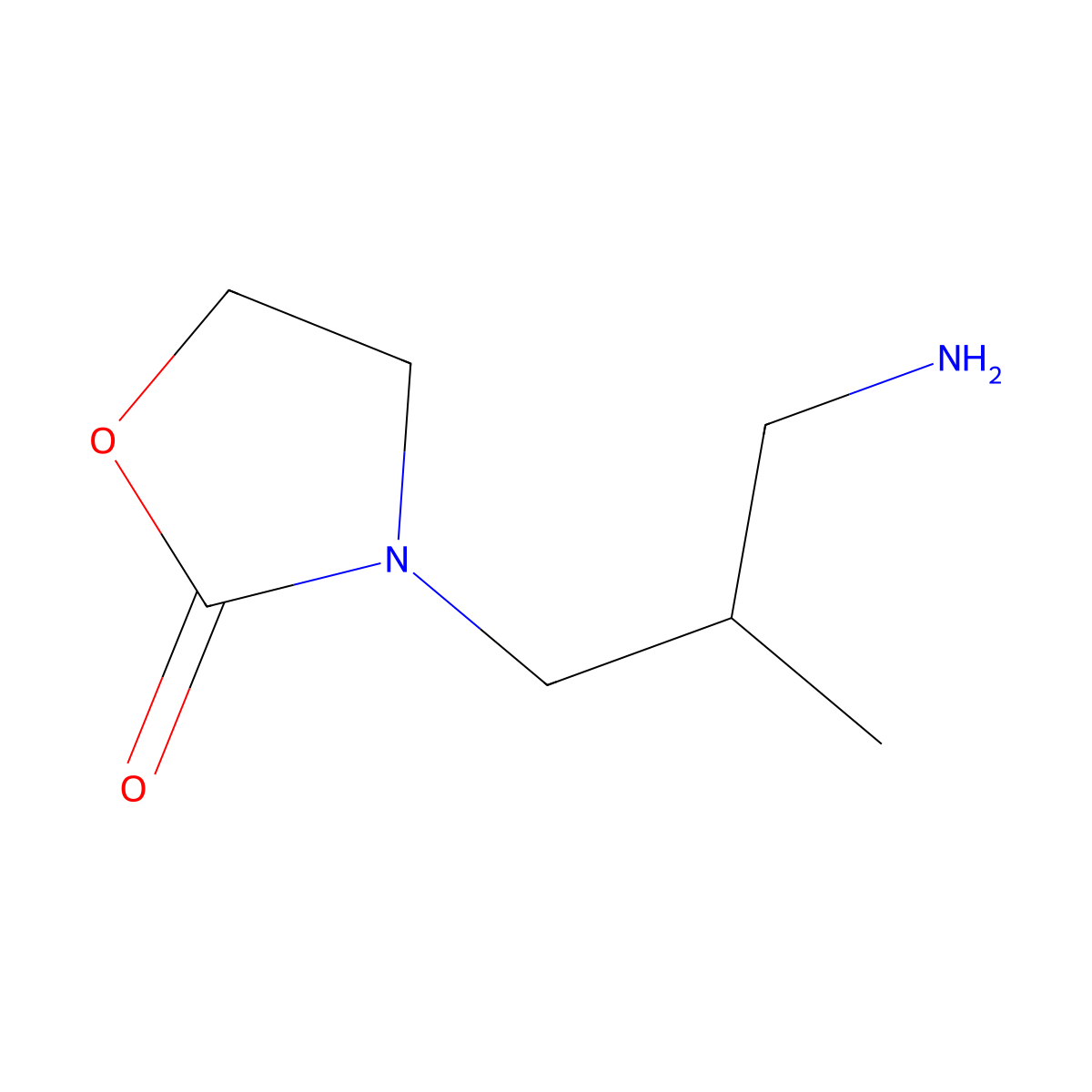 3-(3-Amino-2-methylpropyl)-1,3-oxazolidin-2-one molecular structure, CAS 1099606-11-7