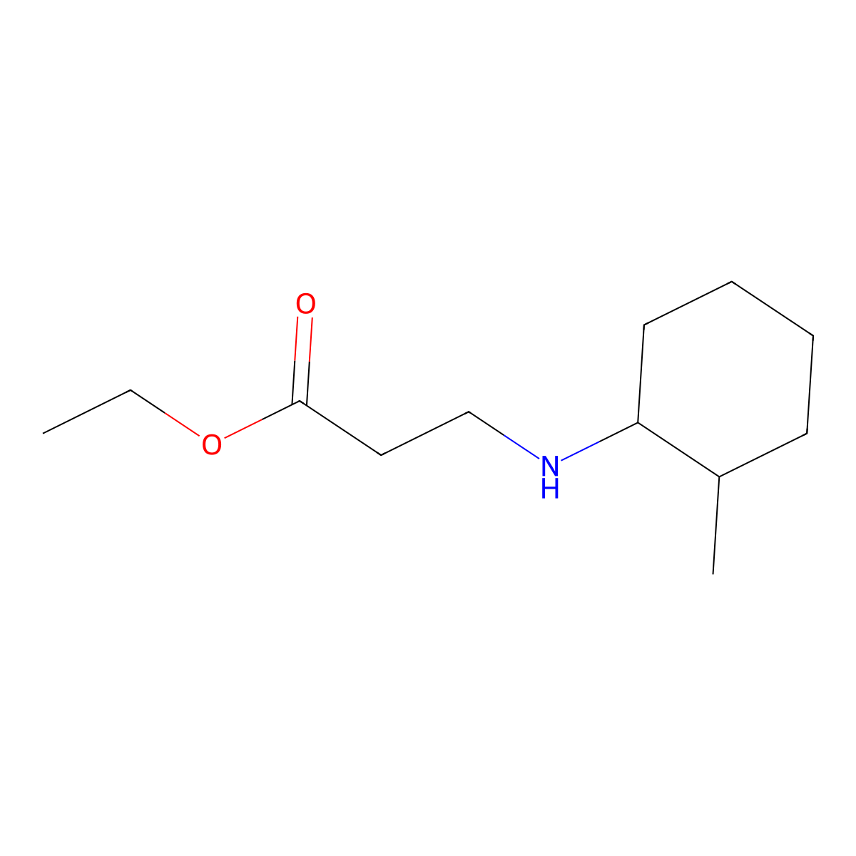Ethyl 3-[(2-methylcyclohexyl)amino]propanoate molecular structure, CAS 1099610-35-1