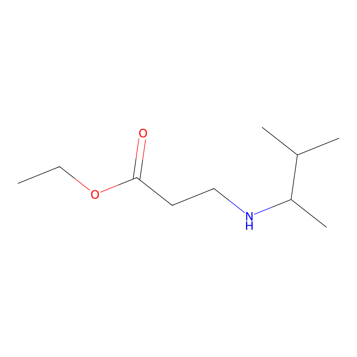 Ethyl 3-[(3-methylbutan-2-yl)amino]propanoate molecular structure, CAS 1099610-39-5