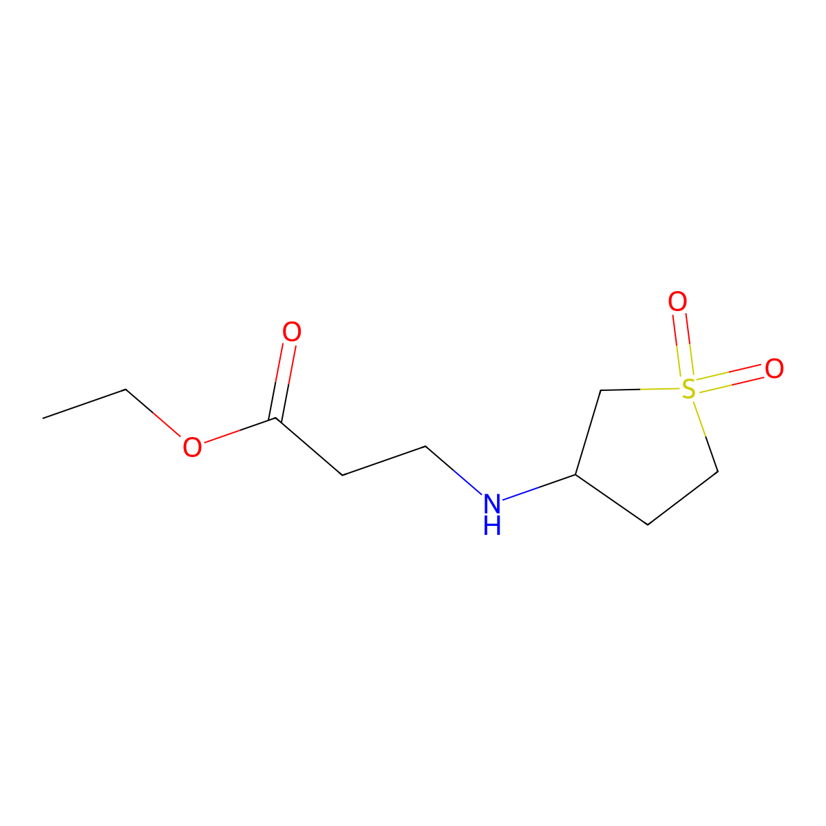Ethyl 3-[(1,1-dioxo-1lambda6-thiolan-3-yl)amino]propanoate molecular structure, CAS 1099610-63-5