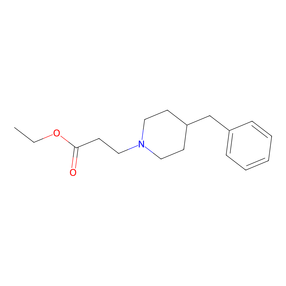 Ethyl 3-(4-benzyl-1-piperidyl)propanoate molecular structure, CAS 1099610-66-8