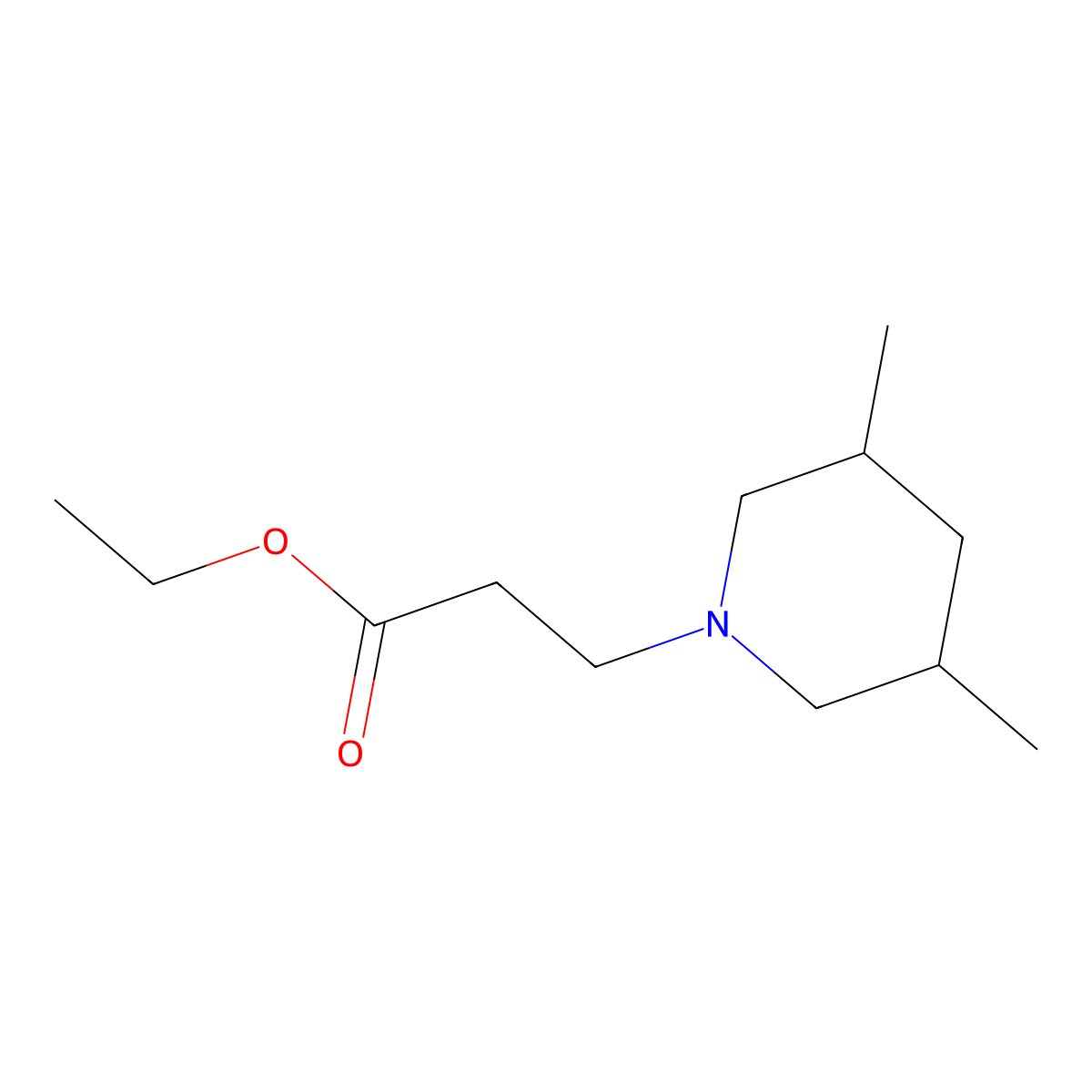 Ethyl 3-(3,5-dimethylpiperidin-1-yl)propanoate molecular structure, CAS 1099610-67-9