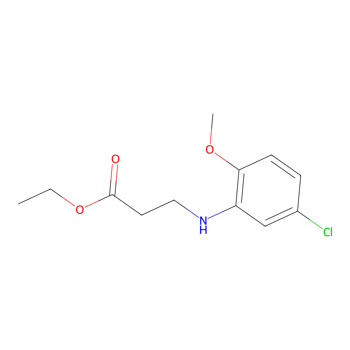 Ethyl 3-[(5-chloro-2-methoxyphenyl)amino]propanoate molecular structure, CAS 1099614-35-3