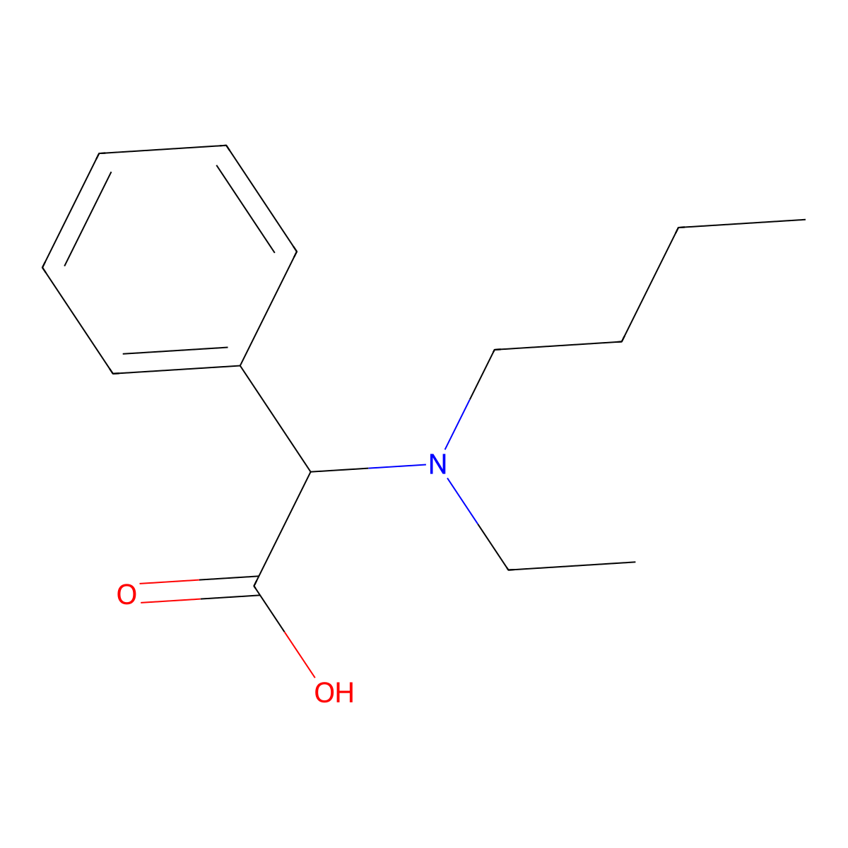 2-[Butyl(ethyl)amino]-2-phenylacetic acid molecular structure, CAS 1099616-90-6