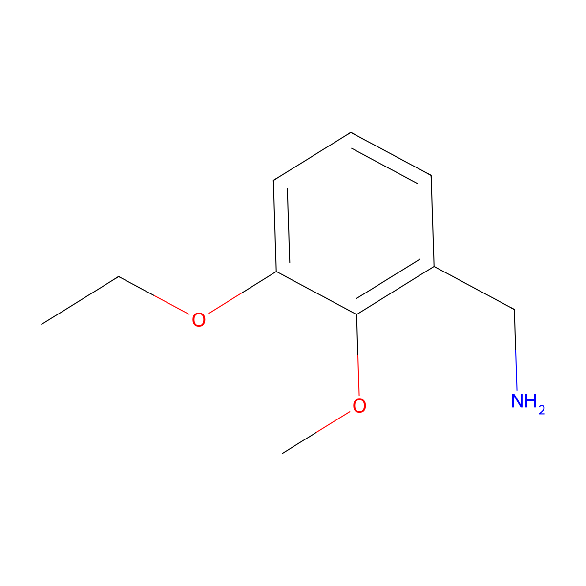 (3-Ethoxy-2-methoxyphenyl)methanamine molecular structure, CAS 1099618-35-5