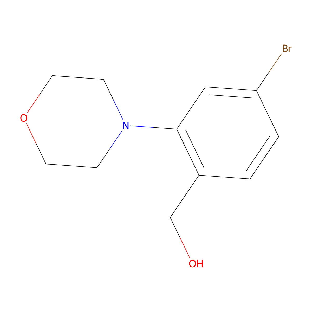 [4-Bromo-2-(morpholin-4-yl)phenyl]methanol molecular structure, CAS 1099619-96-1