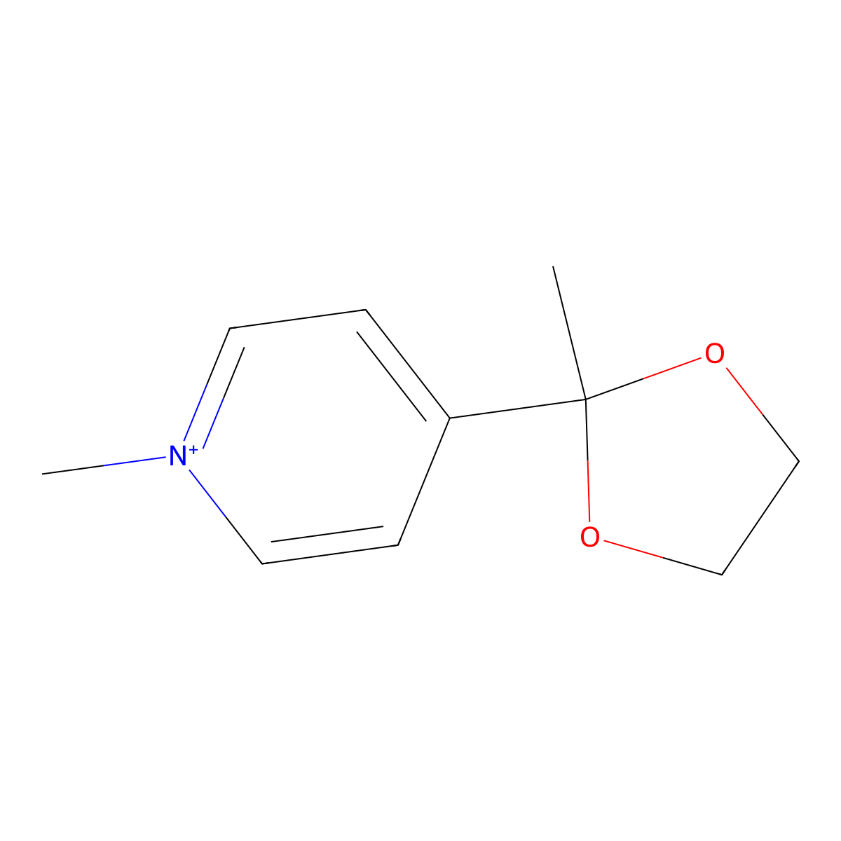 1-Methyl-4-(2-methyl-1,3-dioxolan-2-yl)pyridinium molecular structure, CAS 109962-28-9