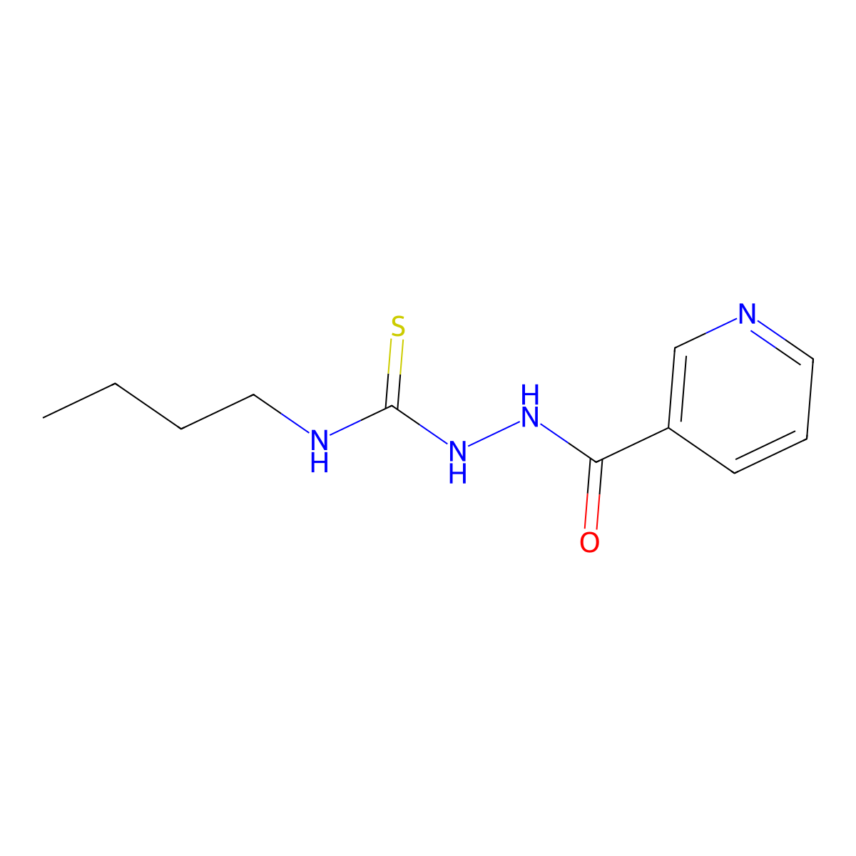 1-Butyl-3-(pyridine-3-carbonylamino)thiourea molecular structure, CAS 109962-39-2