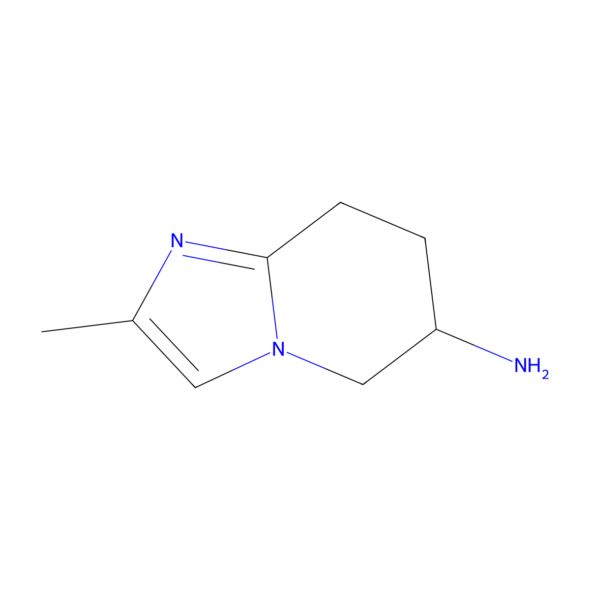 2-methyl-5H,6H,7H,8H-imidazo[1,2-a]pyridin-6-amine molecular structure, CAS 1099621-16-5