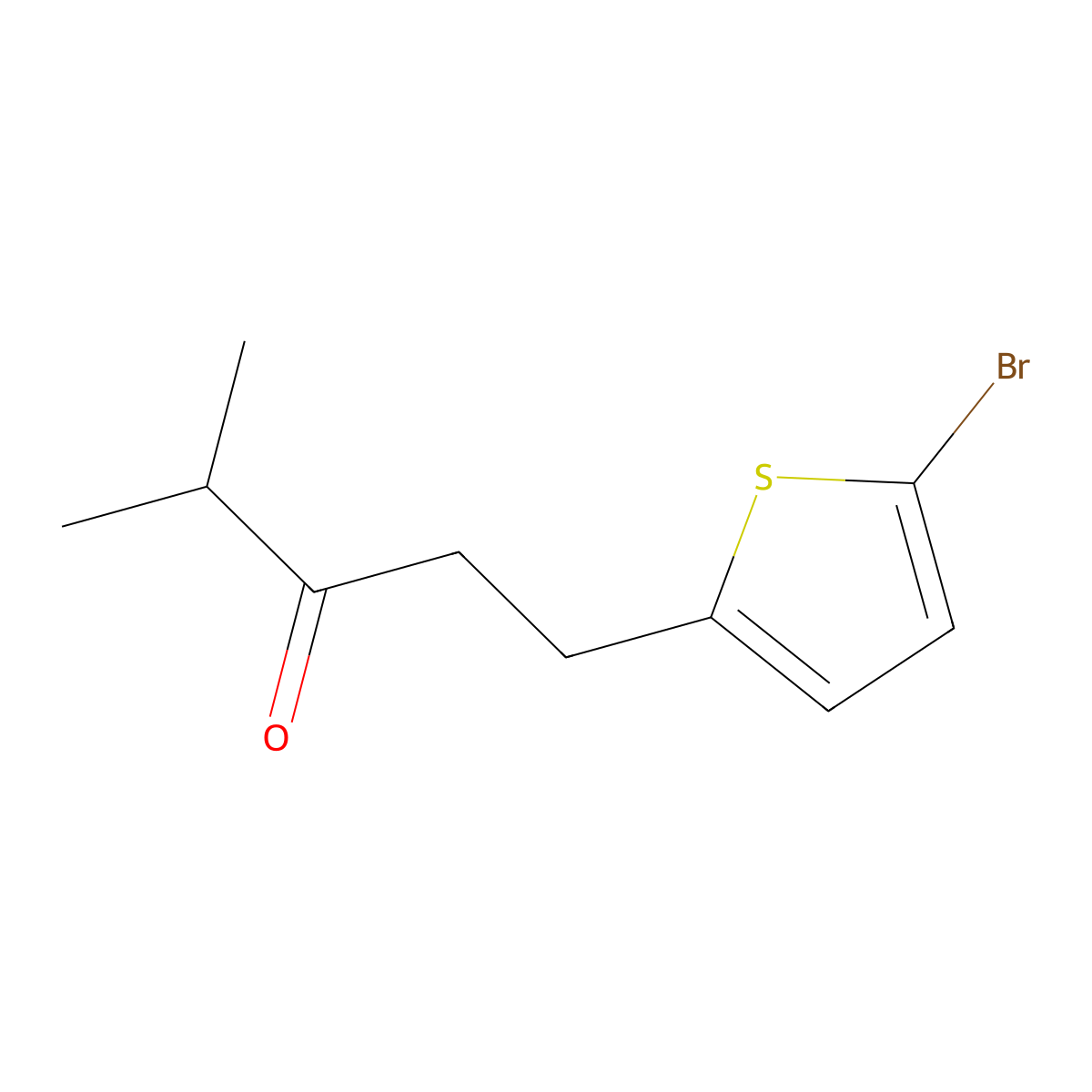 1-(5-Bromothiophen-2-yl)-4-methylpentan-3-one molecular structure, CAS 1099621-62-1