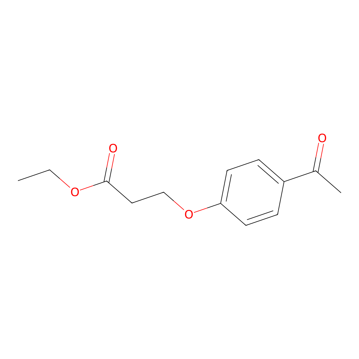 Ethyl 3-(4-acetylphenoxy)propanoate molecular structure, CAS 1099624-24-4