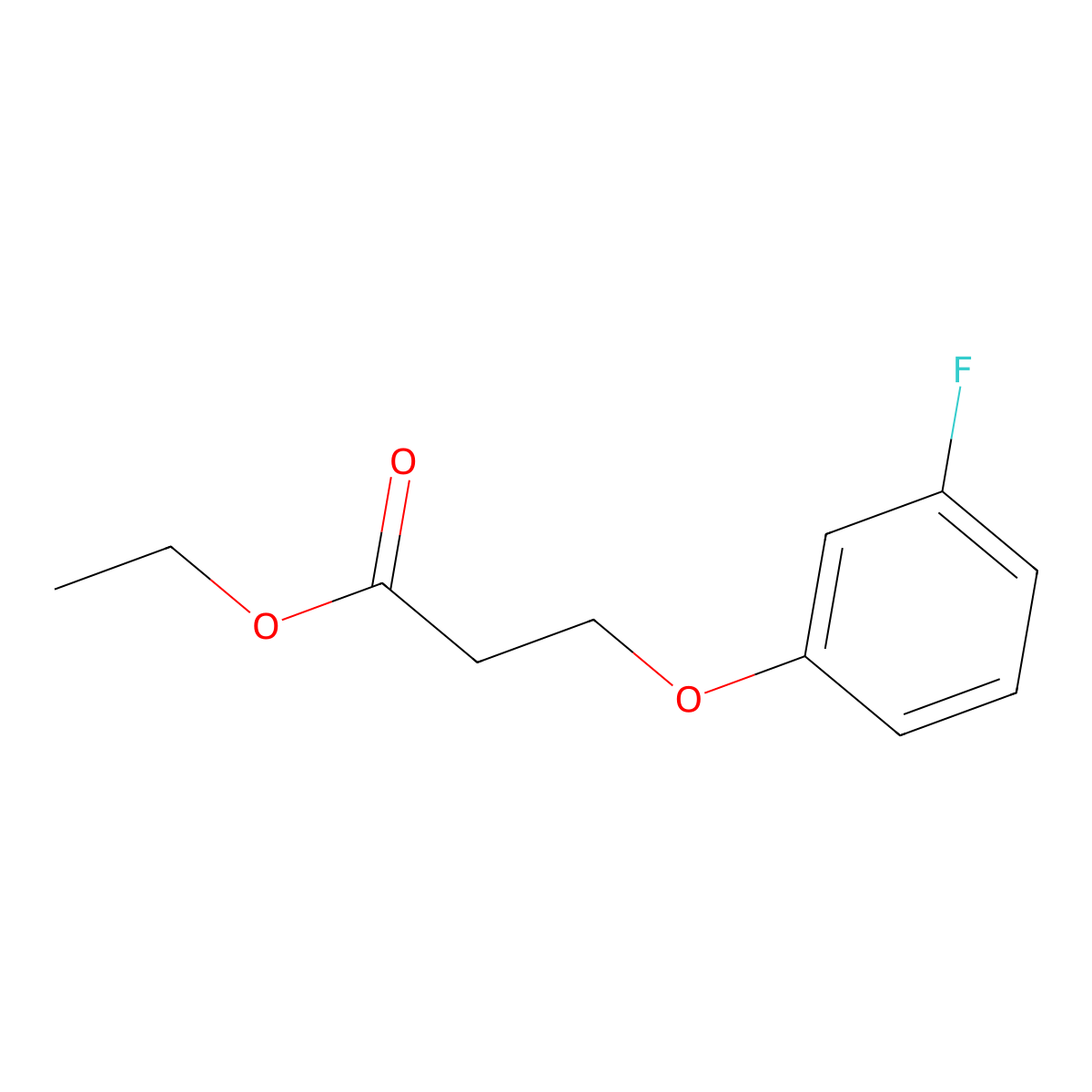 Ethyl 3-(3-fluorophenoxy)propanoate molecular structure, CAS 1099624-30-2