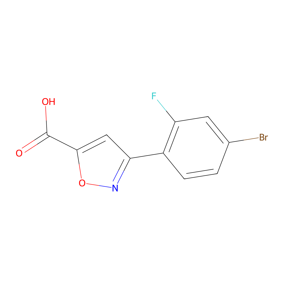 3-(4-Bromo-2-fluorophenyl)-1,2-oxazole-5-carboxylic acid molecular structure, CAS 1099629-55-6