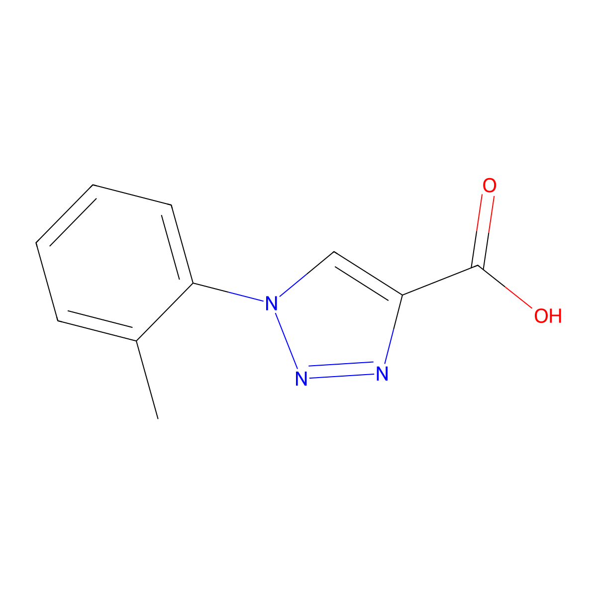 1-(2-methylphenyl)-1H-1,2,3-triazole-4-carboxylic acid molecular structure, CAS 1099631-80-7