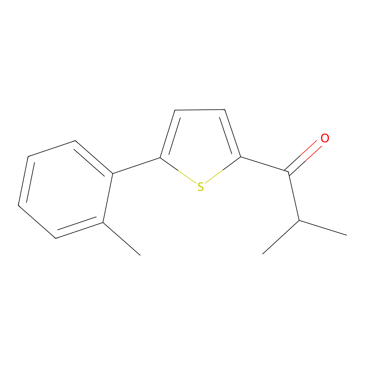 2-Methyl-1-[5-(2-methylphenyl)-2-thienyl]-1-propanone molecular structure, CAS 1099631-83-0