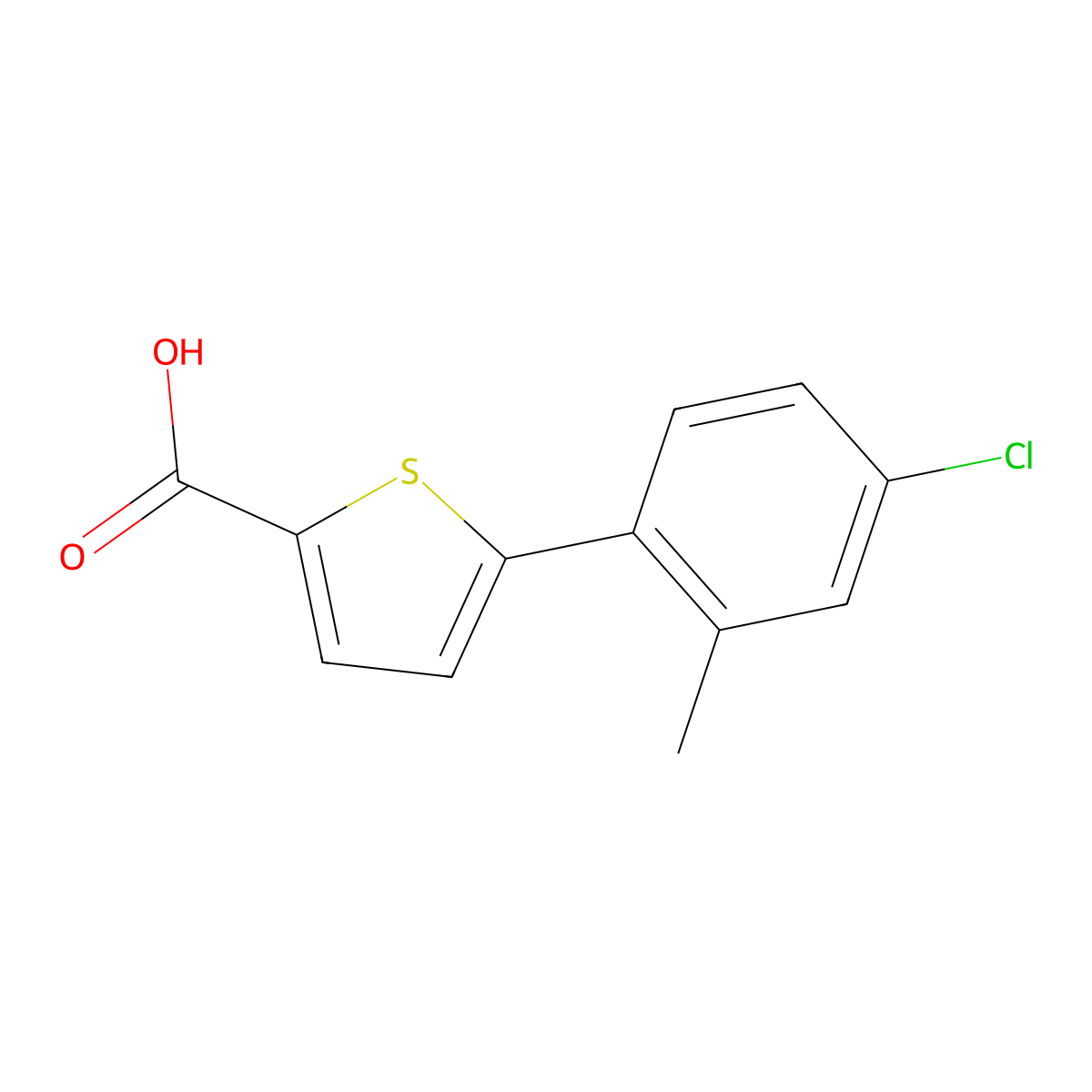 5-(4-Chloro-2-methylphenyl)thiophene-2-carboxylic acid molecular structure, CAS 1099632-00-4
